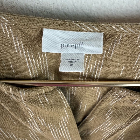 J. Jill pure Jill linen Lagenlook pinstripe top medium - Picture 3 of 6